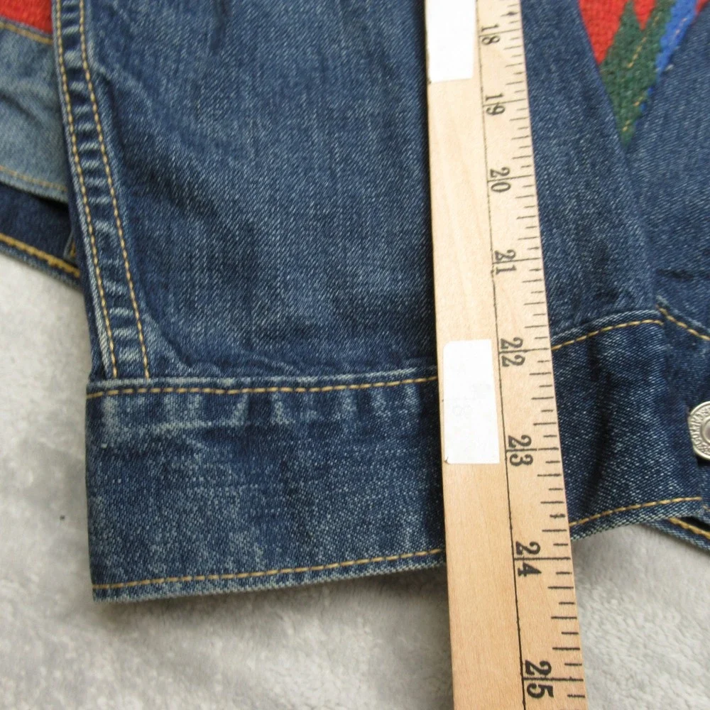 Levis Denim Jacket Men Medium Blue Button Relaxed‎ Trucker Hippie Whisker Patch - Picture 15 of 16